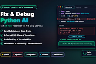 debug and fix your python ai, langchain, or pytorch code