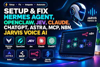 setup hermes agent openclaw jev claude chatgpt 6 astra mcp n8n jarvis voice ai