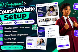 setup teachable course website thinkific podia online course upload udemy video