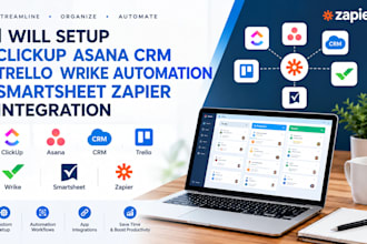 setup clickup asana crm trello wrike automation smartsheet zapier integration