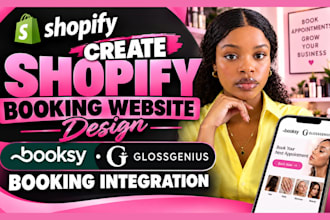 create shopify booking website design booksy glossgenius booking integration