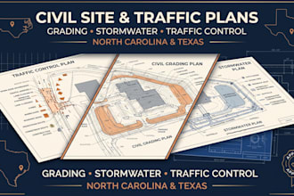 traffic control plan civil site grading and stormwater plan north carolina texas