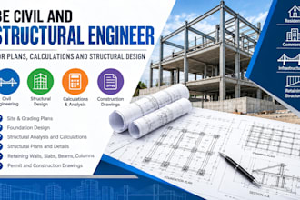 be civil and structural engineer for plans calculations and structural design