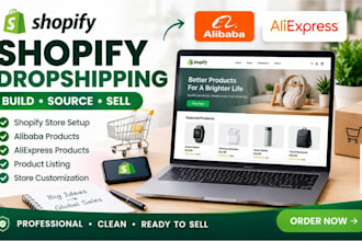 build shopify store for dropshipping with alibaba or aliexpress products