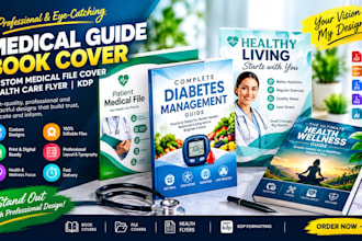 design medical guide book cover custom medical file cover health care flyer KDP
