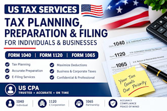 do US tax preparation, tax filing, tax planning for personal and business taxes