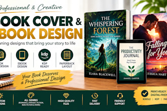 do professional book cover design, fantasy cover illustration, romance cover art