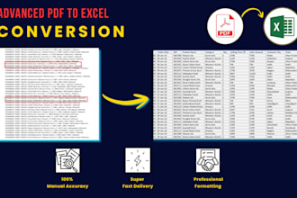 convert PDF to excel, word, and scanned document data entry