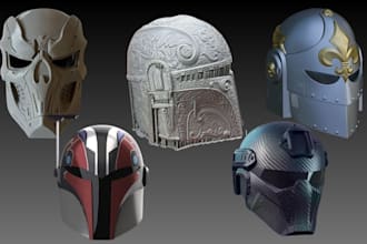 create custom 3d helmet model cosplay helmet wearable helmet for 3d  printing