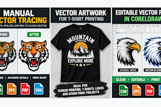 manually vectorize your design for screen printing