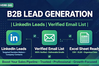 do b2b lead generation , linkedin lead generation and email list building