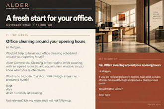 write b2b cold email sequences and follow up copy