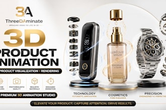 create 3d product animation, product visualization, cgi rendering and design