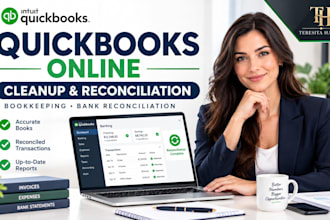 do quickbook online cleanup, catch up bookkeeping and account reconciliation