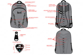 design backpack tech pack for crossbody shoulder clutch bags for production