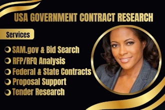 help business find government contracts, research bids, and prepare proposal
