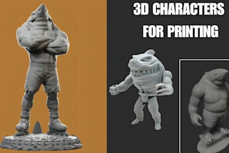 sculpt custom 3d characters for collectible figures and 3d printing