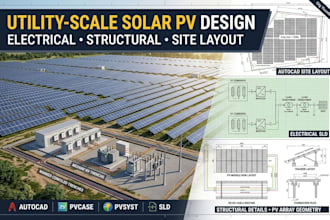do electrical design, utility scale solar pv layouts and structural design