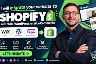 migrate your website to shopify, wix to shopify, wordpress to shopify migration