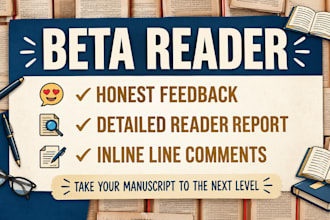 be your professional beta reader for your book