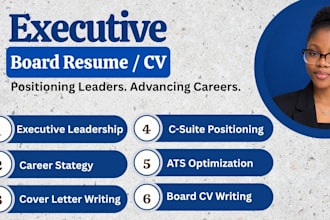 write an executive board resume CV for senior leadership roles