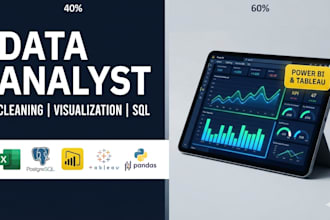 data analysis excel report build power bi, tableau dashboard