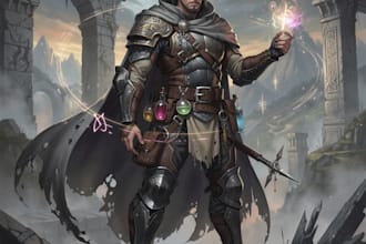 draw dnd character art and dnd character concept art
