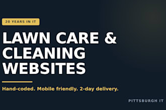 build a lawn care, landscaping or cleaning company website