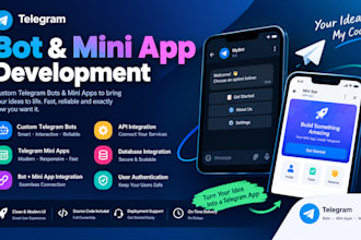 develop a telegram bot and telegram mini app for you