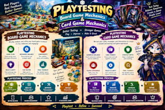 playtesting mechanics design board game rule book card illustration tarot card