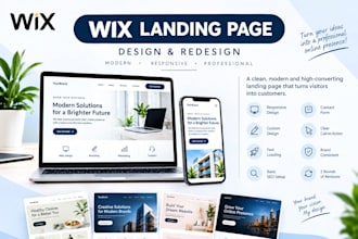wix landing page, redesign wix landing page, design wix landing page