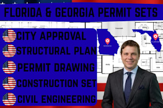 prepare city permit drawing set as civil structural engineer in florida georgia