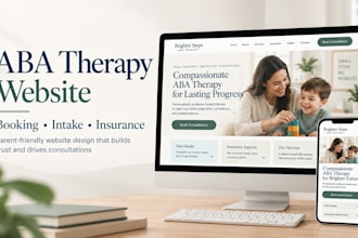 design aba therapy website with intake forms, booking and insurance info
