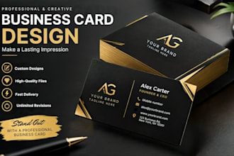 do 3 in 1 luxury vip business card, stationary or letterhead invoice design