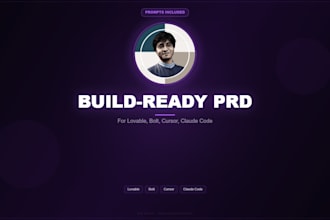 write a build ready prd for lovable, bolt, cursor or claude code