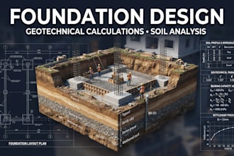 design foundations with geotechnical calculations and soil analysis