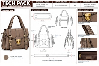 do bag design, bag tech pack, handbag, backpack tech pack cad flat sketch