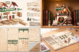 design custom book nook laser cut dxf svg file for your bookshelf insert