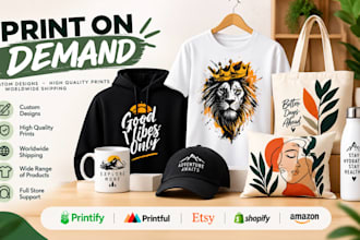 setup print on demand printify printiful shopify pod store etsy store