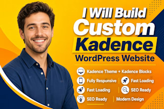 build custom kadence wordpress website using kadence theme and kadence blocks
