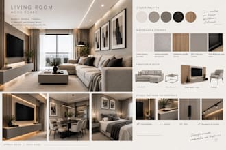 creat a professional interior design mood board