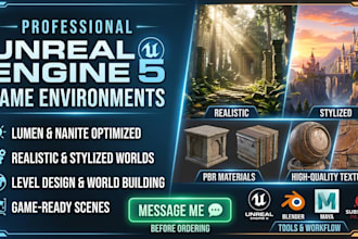 create 3d game environment, unreal engine, environment, ue5 environment