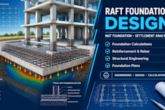 design raft, mat foundations, perform foundation settlement analysis