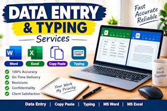 do data entry and typing in word or excel