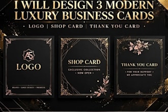 design luxury modern logo, business card and thank you card