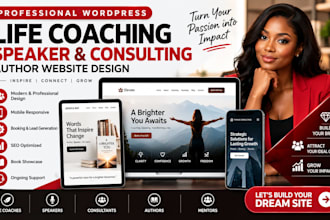 design wordpress life coaching website speaker website and consulting website