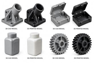 create 3d cad model and custom stl files for 3d printing solidworks, fusion 360