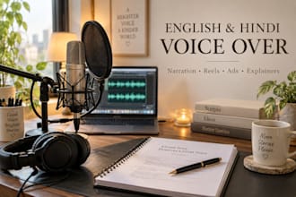 record professional english or hindi voiceover narration