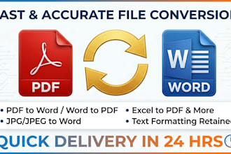 do convert pdf to word, word to pdf , and any typing work