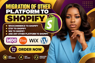 migrate to shopify, wordpress to shopify, wix to shopify website migration